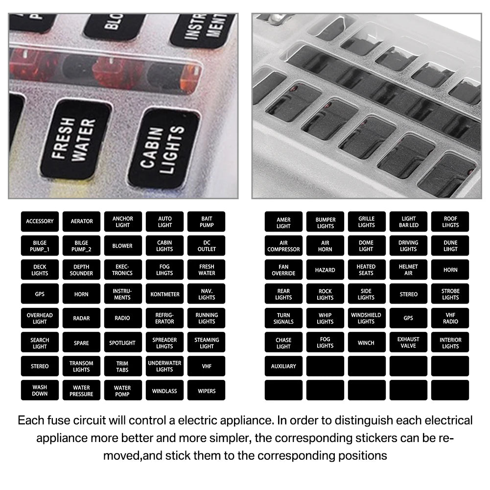 6/12 Way Blade Fuse 12-24V Car Boat Fuse Box Holder With Plastic Cover For Power Panel Board Camper RV Accessorie