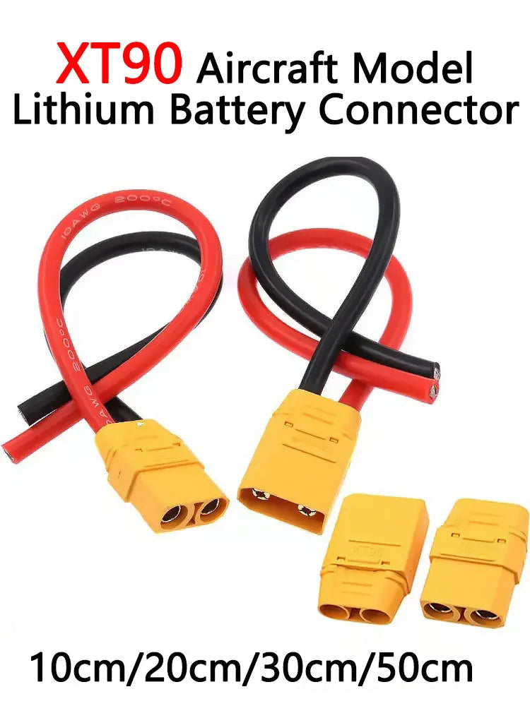 XT90 Male and Female Connector Aircraft Model Lithium Battery Connector Xt90s Electrical Adjustment Gold-Plated Cable Plug