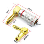 4pcs Banana Plug Connectors Right Angle 90 Degree Gold-Plated 4MM Audio Jack Adapter Video Speaker Plugs HiFi