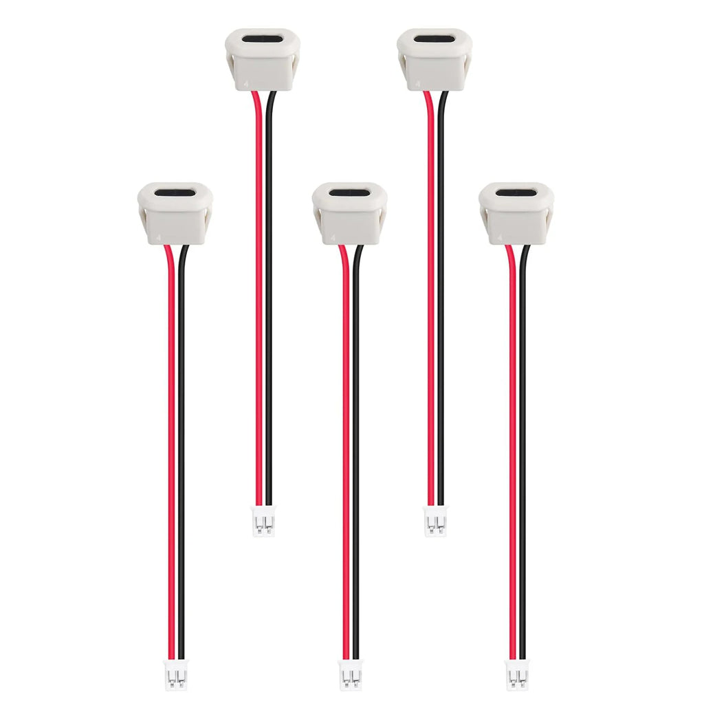 5pcs Type-C Female Chassis Waterproof 2P Solder Wire Type USB C Pigtail Cable USB-C Plug to 2 Pin Bare Wire Open End Connector