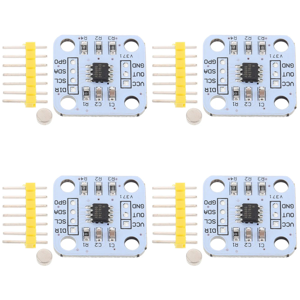 4Pcs Magnetic Encoder High Accuracy Angle Measurement Sensor Module for Indoor Outdoor Use Sensor Module Board for Industry