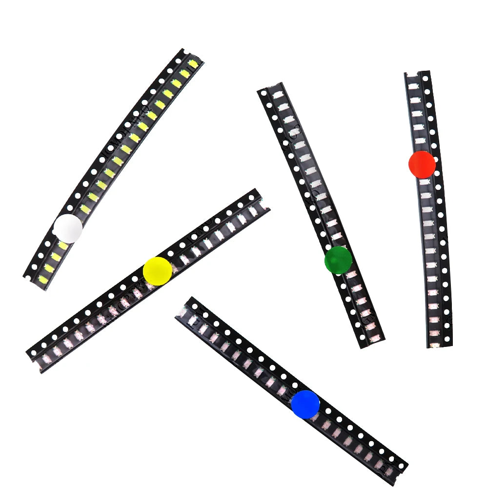 100pcs each 20pcs 1206 SMD LED light Package LED Package Red White Green Blue Yellow 1206 led light-emitting diode