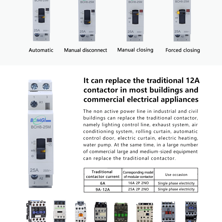 Ac Contactor 220V Din Rail Modular Single Phase 16A 25A Mini 24V 220 V 2No 2Nc 110V Electric 230V Silent Electronic Relay Rele D