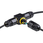 IP68 Screwless Lever Waterproof Outdoor T Shape 3P Junction Box 3Way 4-11mm 450V24A CE Electrical Quick Release Cable Connector