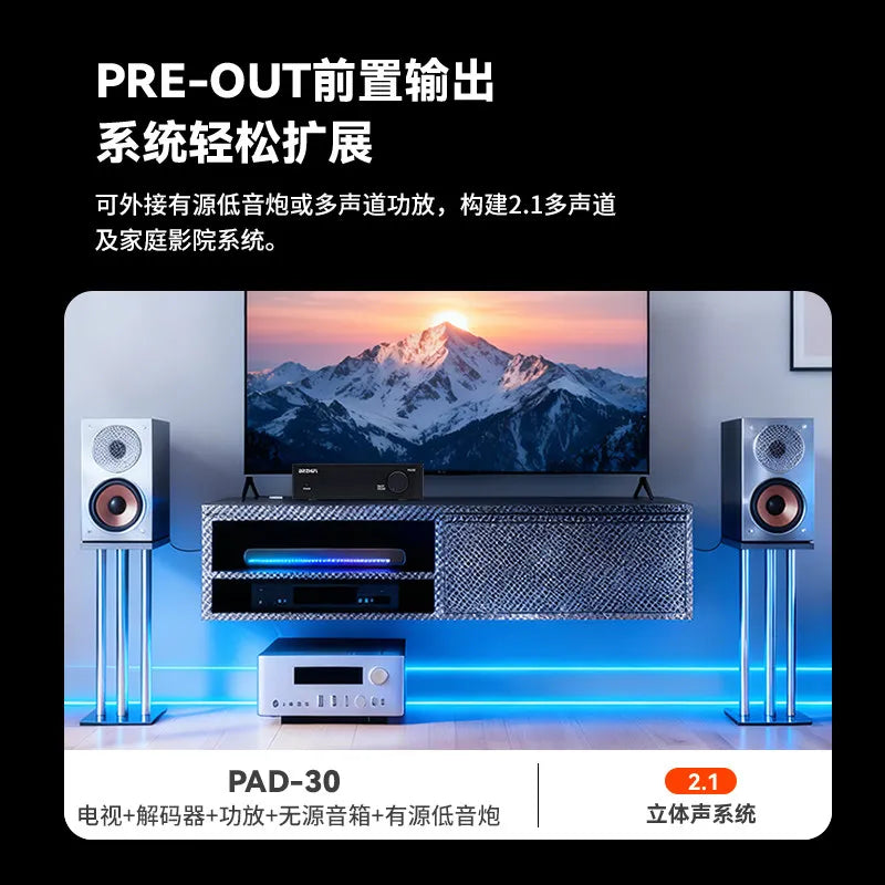 R-72 BRZHIFI Small Household High-End Digital Power Amplifier TPA3255 Dual-Core Power Amplifier PAD-30