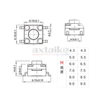 50Pcs 6×6mm Waterproof Type Tact Switch DIP SMD 4Pin 6*6*4.3/5/6/7/8/9/10/11/12/13mm Mini Micro Momentary Tactile Push Button