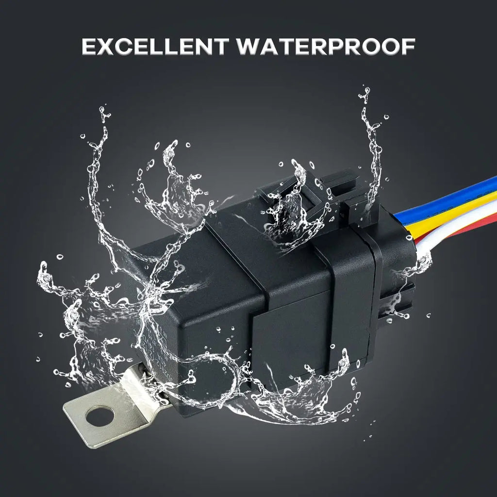 1PCS DC 12 24V 40A 4 5-Pin AMP Waterproof Relay Harness Tinned Copper Wires 5-PIN SPDT For  Boat Auto Fan Car relay With Socket