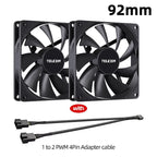 TEUCER 8015 Computer Case Fan 80mm/92mm 4-pin PWM High Airflow Ultra-thin Cooling Fan 1200-3000RPM Cascadable FDB Bearing Fan