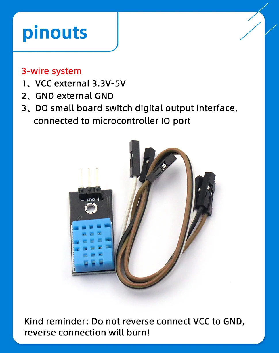 1PCS DHT11 DHT22 AM2320 Digital Temperature Humidity Sensor Module Board with DuPont Line For Arduino High Precision