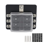 Blade Holder Fuse Box 12/10/8/6 Ways Modified Terminal Block Fuse with LED Warning Light 12V~24V Power Distribution Panel Boat