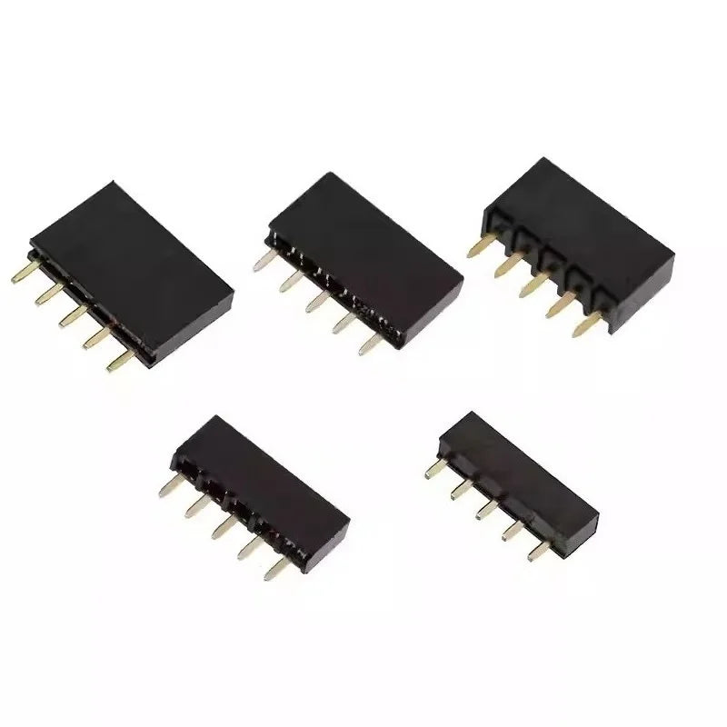 100Pcs 2.54mm PH3.5/5/5.7/7.1/8.5mm Straight 1X40P Single Row Gold-plated Rohs PCB Connector Female Pin Header Socket