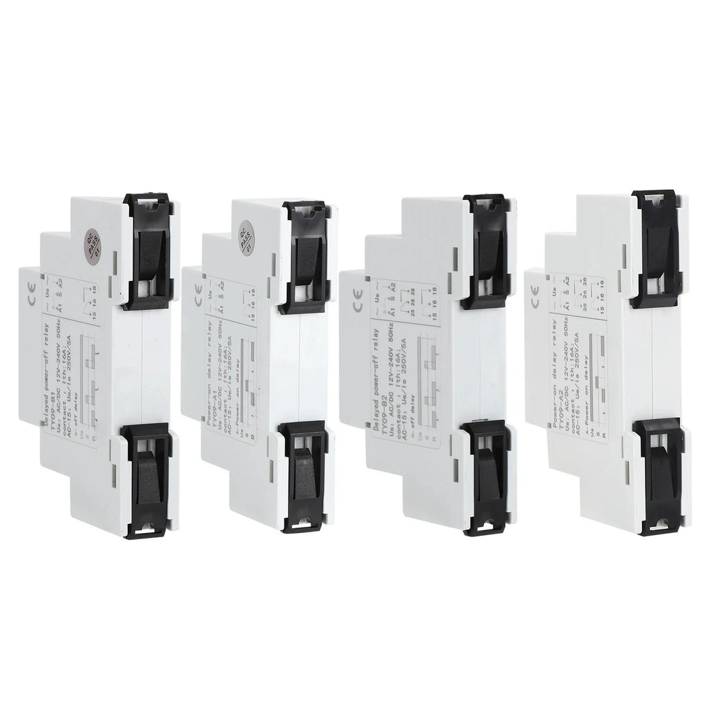 Din Rail Time Relay A Power-On Delay B Delay Disconnection AC/DC 12V-240V 16A 0.1S~10 Days Power-on delay automatic switch