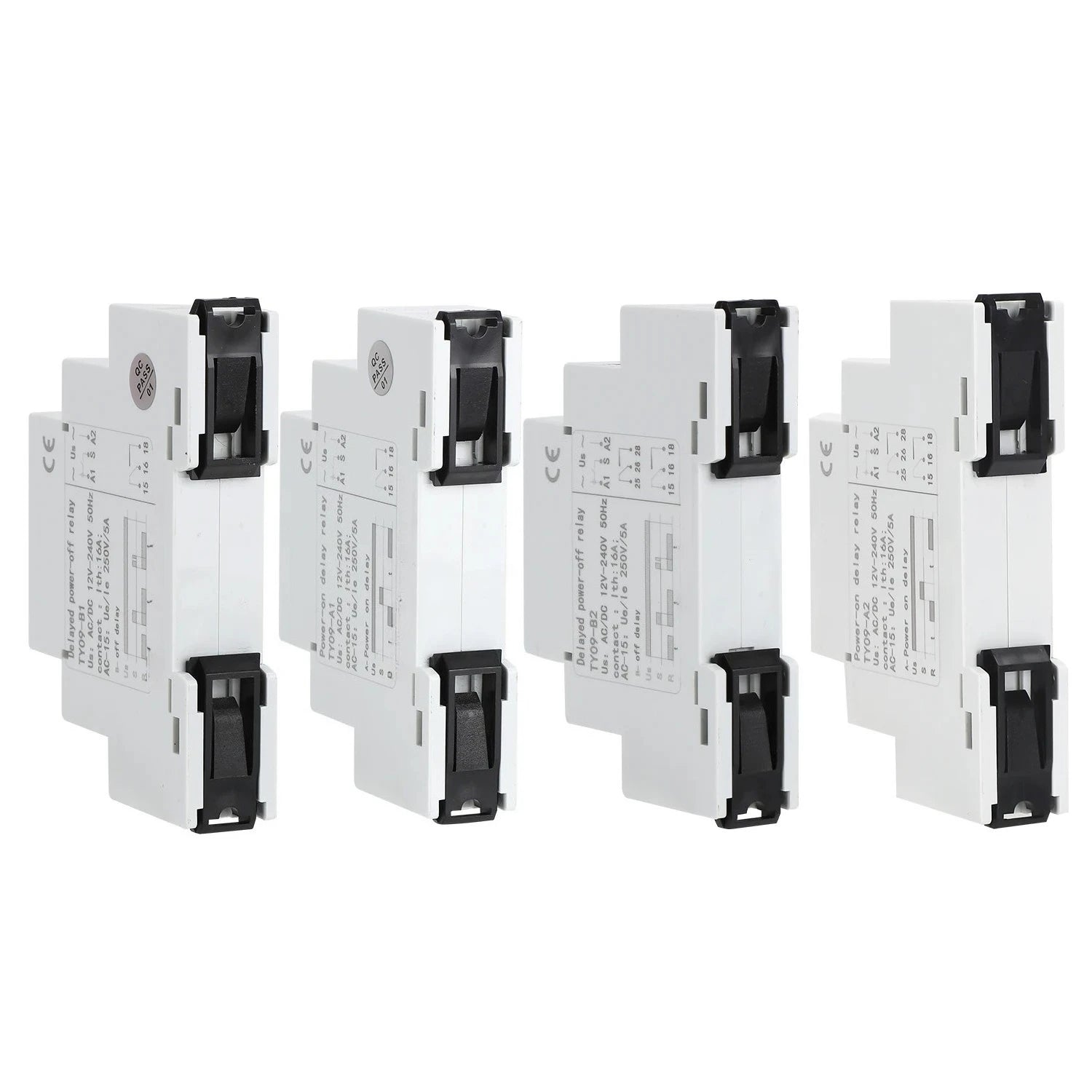 Din Rail Time Relay A Power-On Delay B Delay Disconnection AC/DC 12V-240V 16A 0.1S~10 Days Power-on delay automatic switch