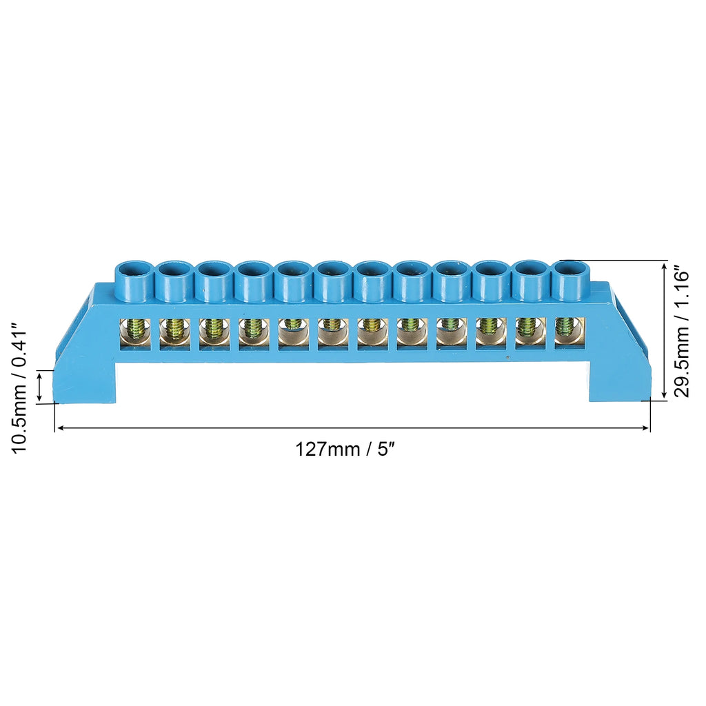 1/2Pcs 4/6/8/10/12 Positions Terminal Block Connector Strip Brass Zero Line Ground Bar Electrical Distribution Wire Screw Termin