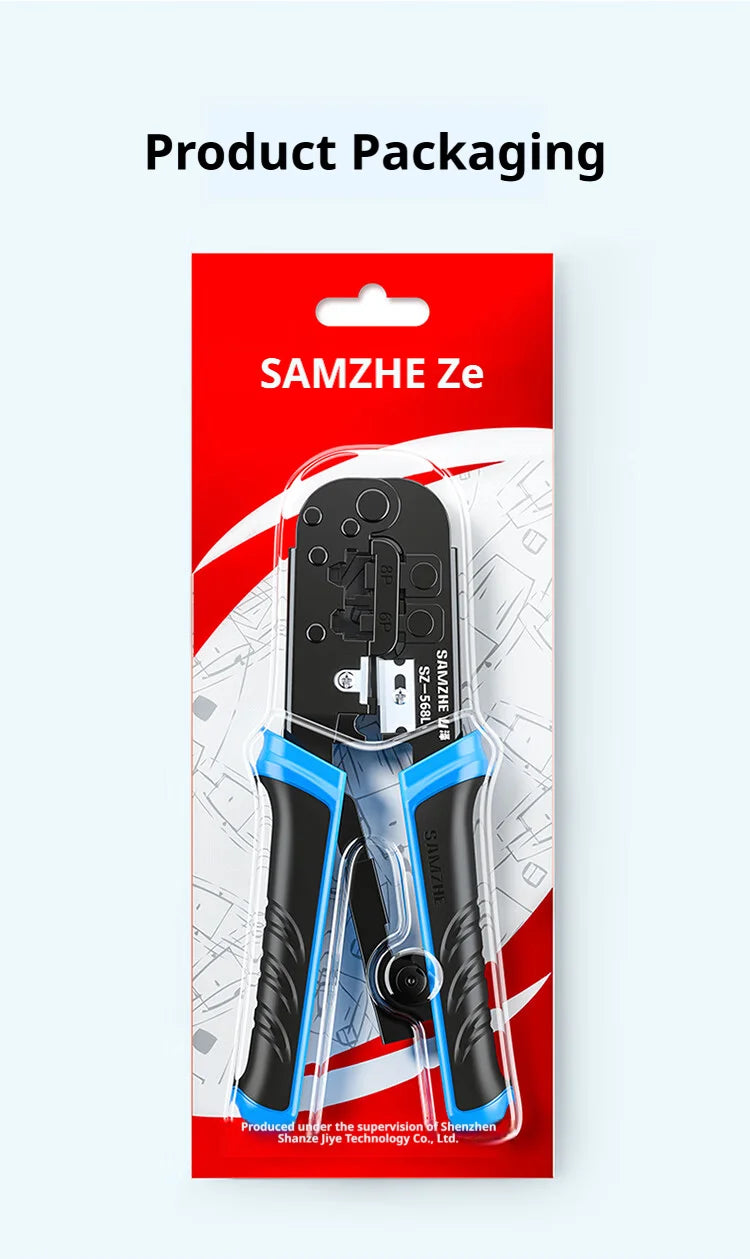 SAMZHE RJ45 Crimper RJ11 RJ45 Crimping Tool Ethernet Network LAN Cable Crimper Cutter Stripper Plier for 6P 8P RJ11 RJ12 RJ45