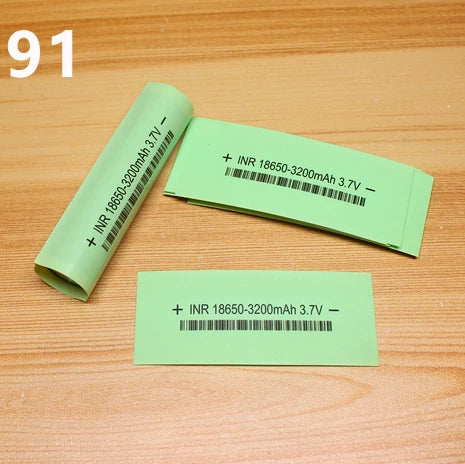 100pcs/lot Shrinkage packaging skin for lithium battery 18650 battery PVC heat shrinkable film insulating sleeve packaging skin