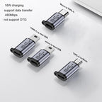 Usb Type C to Mini USB MicroUSB Adapter Micro USB to TypeC Mini USB Converter Connector Support Charge Data Sync 480Mbps 18W