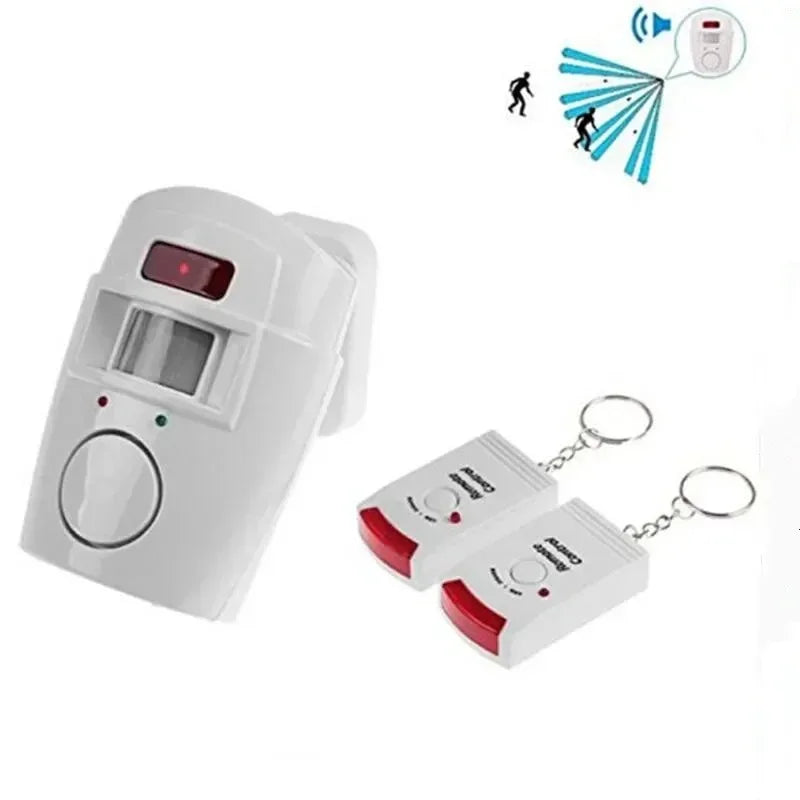 Wireless Garage Security Alarm Dual Remote Control Infrared Motion Sensor Detector for Home Burglar Alert Outdoor Shed