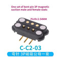 1/5 Set Waterproof DC Magnetic Pogo Pin Connector 2 3 4 5 6 7 8 9 Poles 2.54 MM Pogopin Male Female Contact Strip 90 Degree