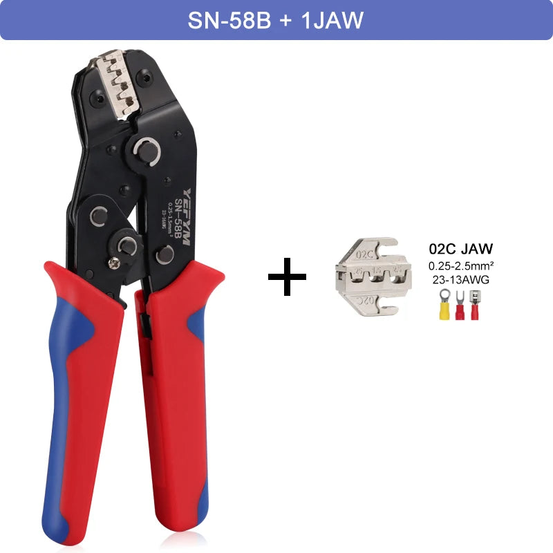 Crimping Tools SN-58B Pliers Interchangeable Jaw For XH2.54/DuPont2.54/2.8/4.8/6.3/ Non-Insulated/Ferrule Terminals Ratcheting