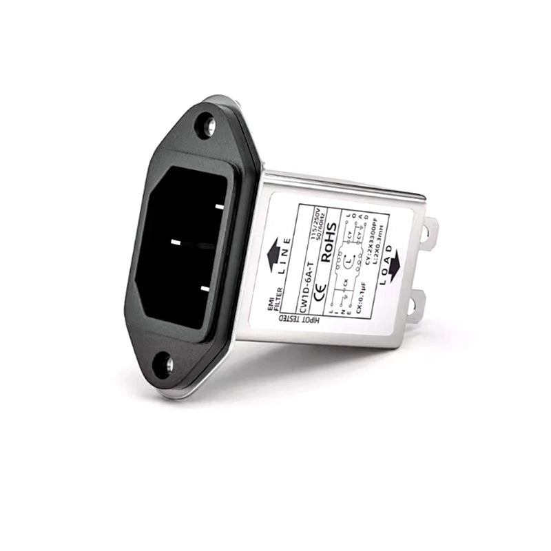 CW1D-3A6A10A-T EMI Filter 220V anti-interference 220V 3A6A10A socket audio power purifier Car power amplifier CW1D-10A-T