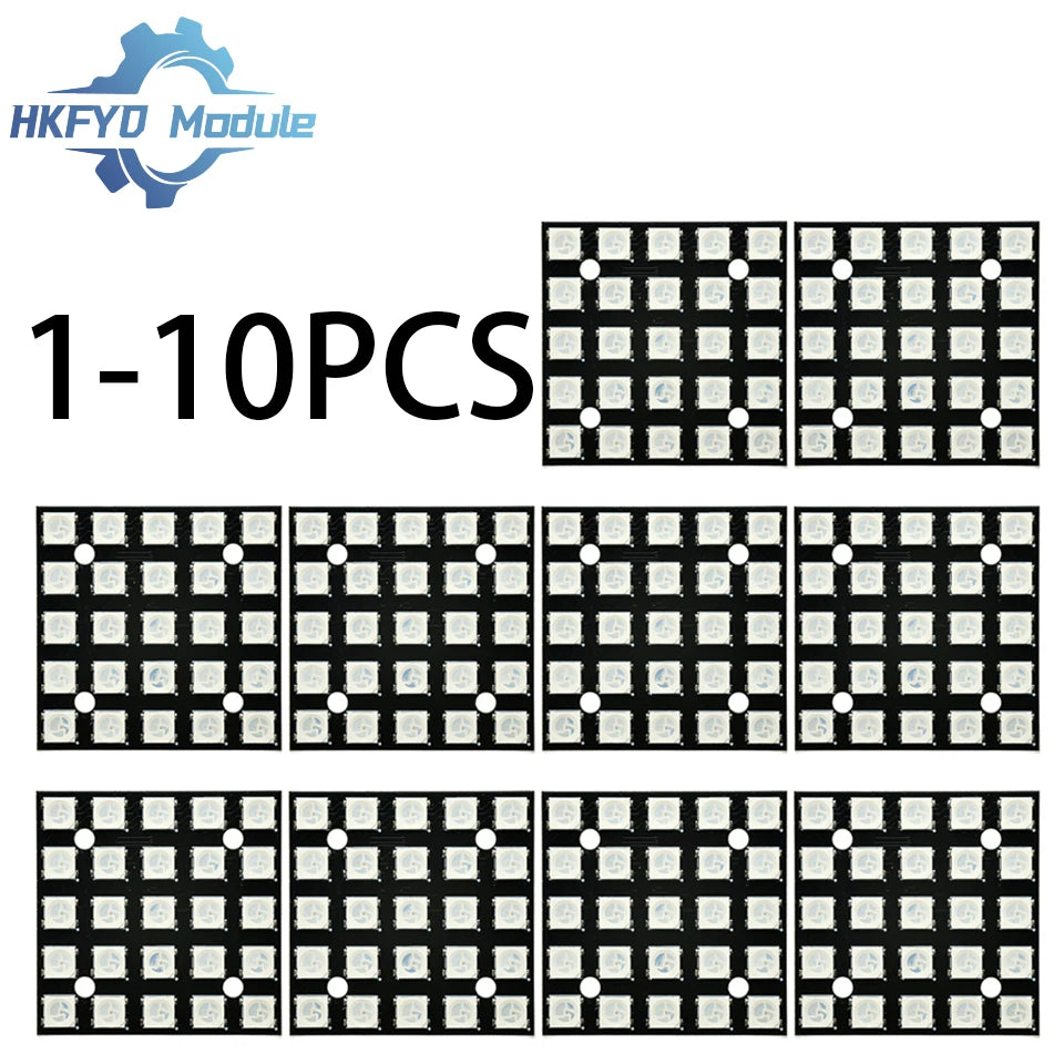 25x WS2812B 5050 RGB LED Matrix Module 5x5 Full-Color Addressable Smart Light Panel for Arduino DIY Lighting