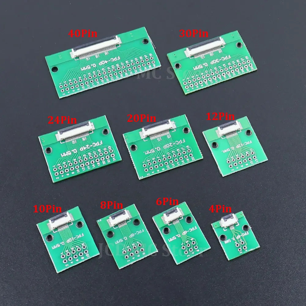 1/5/10 Set FFC/FPC Connector + 0.5mm Pitch 50/100/200mm Length FFC Cable 4Pin 6Pin 8Pin 10Pin 12Pin 20Pin 24Pin 30Pin 40Pin