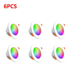 12-1Pcs RGB LED Bulb Tuya Dimmable Downlight Spotlight Bluetooth-Compatible Lamp 10/15W APP Control GB+CW+WW Smart Lamp