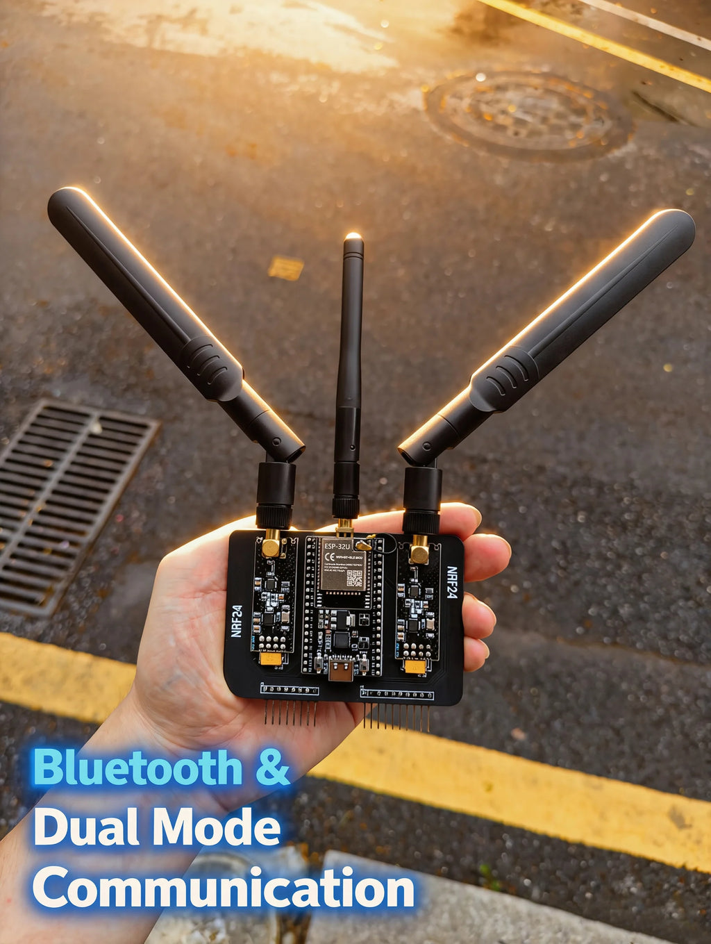 For Flipper Zero ESP32 DevKitC + NRF24L01 PA LNA 2.4GHz Module Supports Bluetooth And Equipped With High-Gain Antennas for IoT