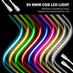 8MM COB Led Strip 5V with Motion Sensor Battery Powered 320LEDs/M Led Induction Night Light Warm White Red Ice Blue Green Yellow