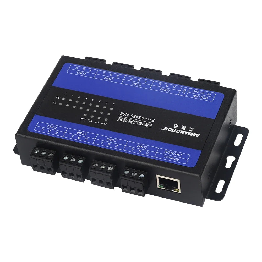 Din Rail RS232 RS485 RS422 to Ethernet Serial Server Module ETH Converter IOT 232-485-422-ETH Signal RTU to Modbus TCP Network