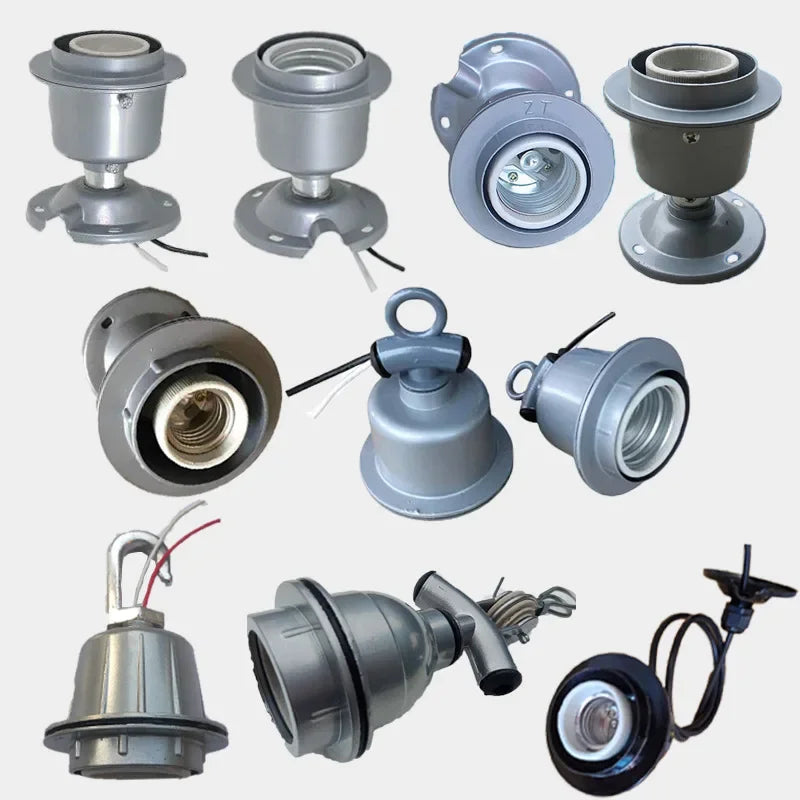 E26 E27 Dust/Waterproof Screw Porcelain DIY Livestock Veterinary Farm Light Socket High Temperature Resistant Tee Lamp Holder