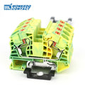 PT16-PE Ground Modular Din Rail Terminal Block, 16mm² Electric Cable Wire Connector, Earthing Push-in Terminals PT 16-PE