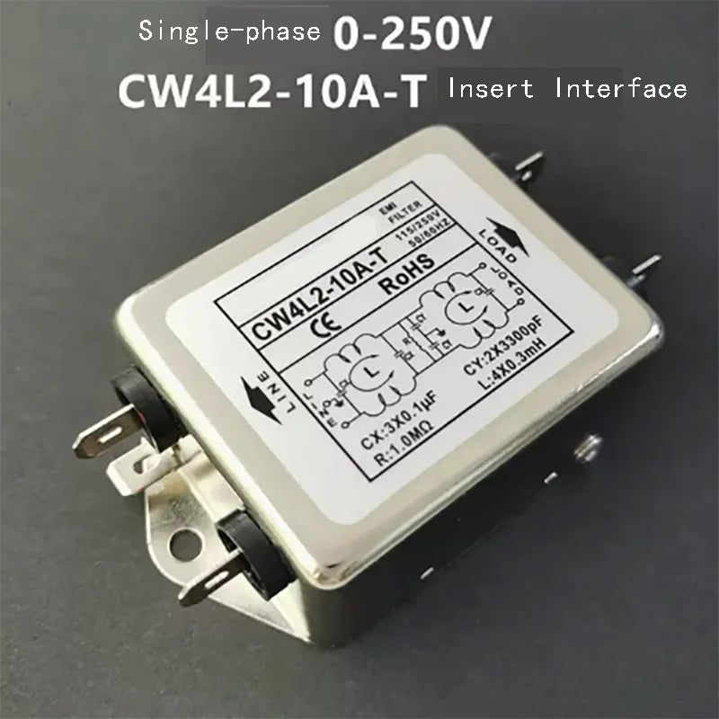 New 220V AC Anti-interference Power Supply EMI Filter CW4L2 CW4L2-20A-S CW4L2-6A-S CW4L2-10A-S CNC Purifier for Enhanced Perform