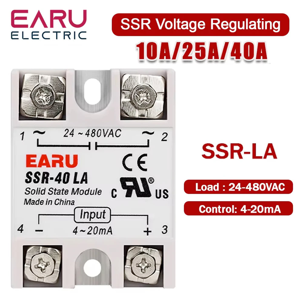 SSR-10LA SSR-25LA SSR-40LA SSR Solid State Relay Current Type Regulator Voltage Regulator AC24-480V Output 4-20mA Module Input