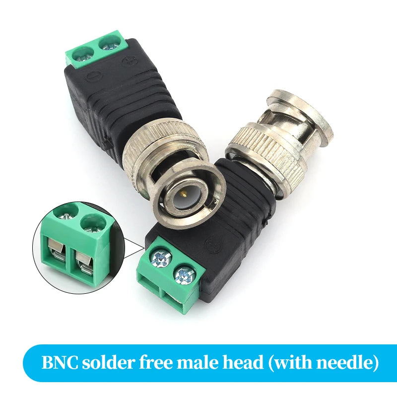 2PCS DC 12V Male Female BNC Connectors 5.5*2.1mm/2.5mm Welding-Free Power DC Plug Adapter Jack Sockets For LED Strip CCTV Camera