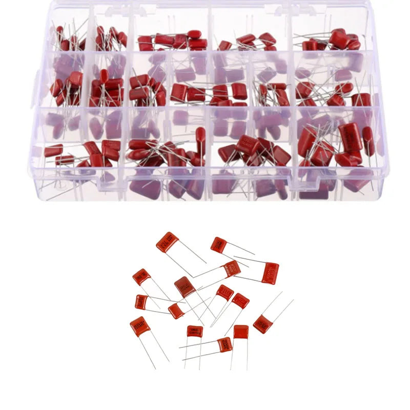15 value*12PCS CBB Polypropylene Film 10nf-68nf 400V 630V Capacitors Assortment Kit 180PCS