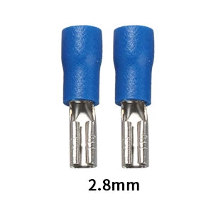 100/50/10pcs Female Crimp Terminal 2.8mm 4.8mm 6.3mm Insulated Spade Wire Connector Electrical Wiring Cable Plug Red blue yellow