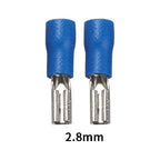 100/50/10pcs Female Crimp Terminal 2.8mm 4.8mm 6.3mm Insulated Spade Wire Connector Electrical Wiring Cable Plug Red blue yellow