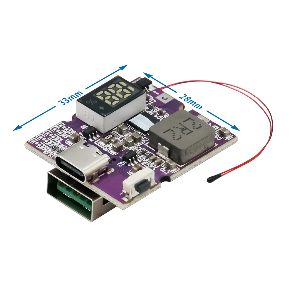 22.5W Power Bank Bidirectional Fast Charging Mobile Power Module Circuit Board With Digital/Light Type-C USB Suppor PD/QC3.0 2.0