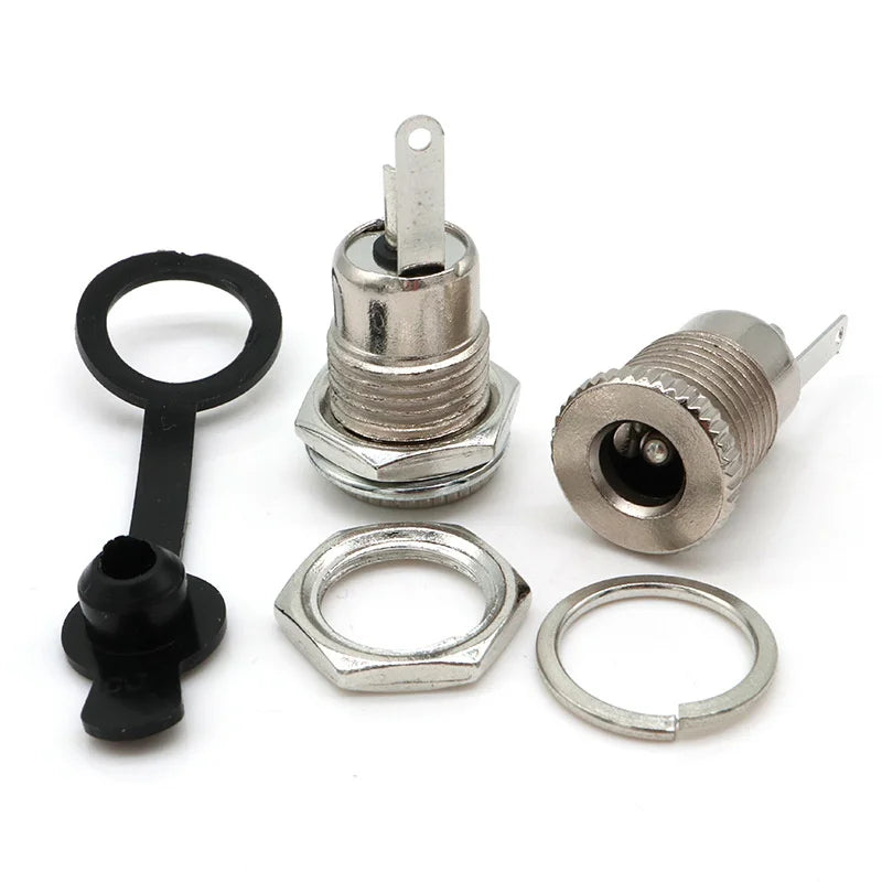 5Pcs/Set DC099 5.5 mm x 2.1mm DC Power Jack Socket Female Panel Mount Connector metal 5.5*2.1