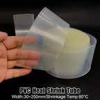 18650 Transparent PVC Heat Shrink Tubing Width 30~250mm-Flexible Anti-Corrosion Waterproof Battery Thermal Shrinkage Insulated