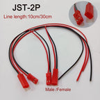 5/10 pcs 20 AWG JST Plug Connector 2-Pin Male Plug Connector Cable Suitable for LED Light Strip Remote Control Toy Battery