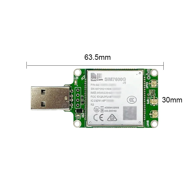 SIMcom SIM7600G-H Global Band Dongle SIM7600E-H USB Dongle Europe Band Modem with Antenna 4G LTE CAT4 Module GNSS Breakout Kit