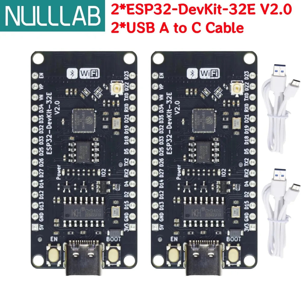 Upgraded ESP32 Development Board with USB-C Port, Equipped ESP32-D0WD-V3 Chip and 4MB Flash, 2.4GHz WiFi + BLE & Classic Bluetoo