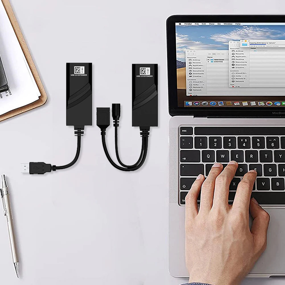 USB Ethernet Extender Connections Up To 100m USB 2.0 Network Cable Extender To RJ45 Plug and Play for Camera Mouse Keyboard