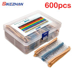 600pcs 1% Resistor Set Resistance 1/4W Metal Film Resistors Kit 10Ohm ~1M Ohm 30Values Electronic Components Kit