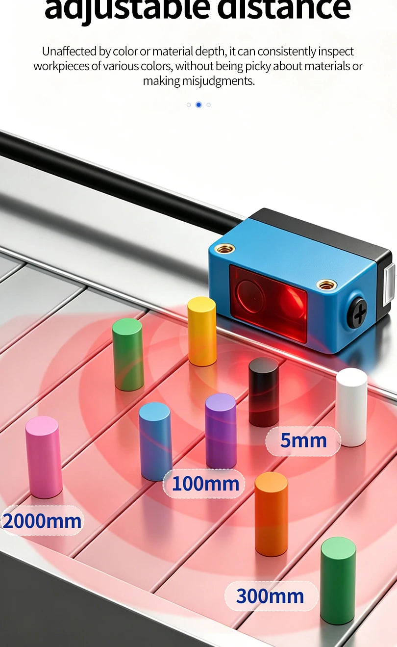 ZHICAN ZC3E Background Suppression Laser Photoelectric Sensor Adjustable Distance Diffuse Reflective Detection Switch
