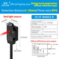 ZHICAN ZC3T Miniature Flat Photoelectric Sensor Front Side View Through Beam Diffuse Reflective
