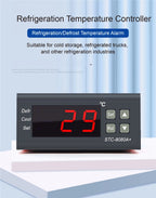 STC-8080A+ Digital Temperature Controller Thermostat Switch for Freezer Refrigerator Cold Storage Cooling Defrost Display